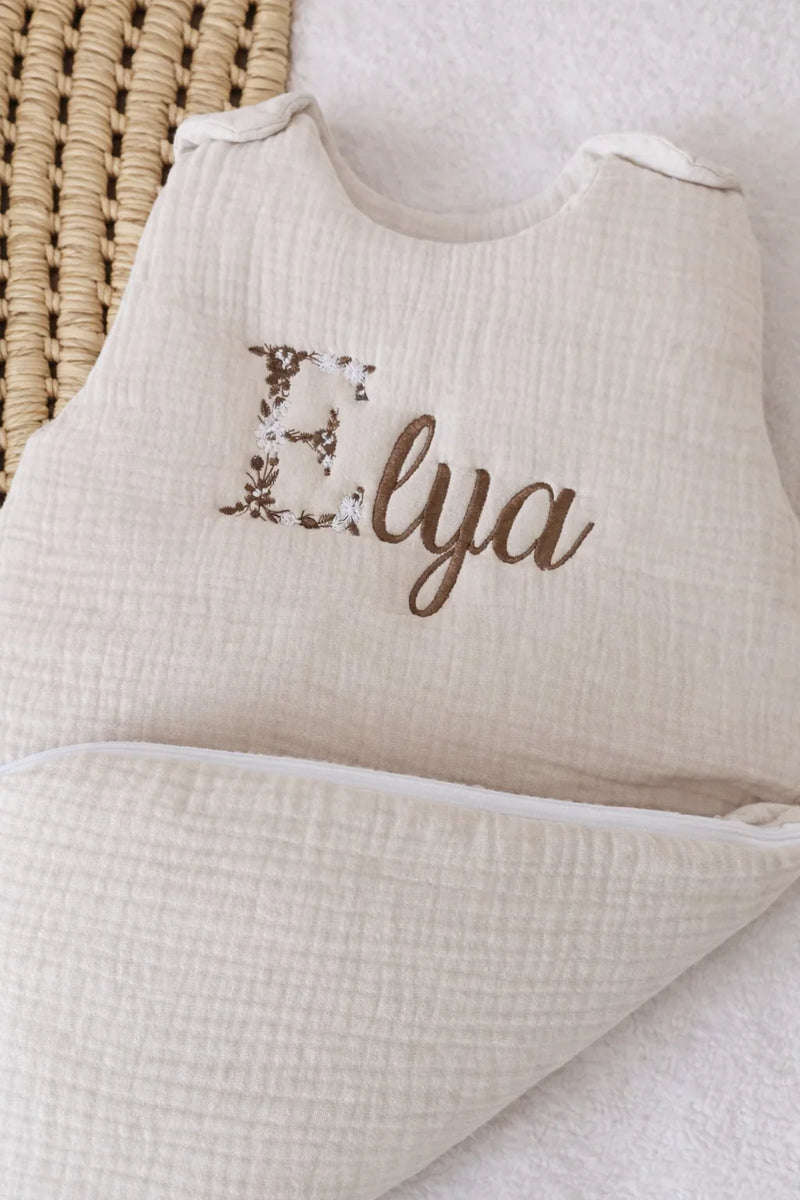 Gigoteuse personnalisée bébé en gaze de coton
