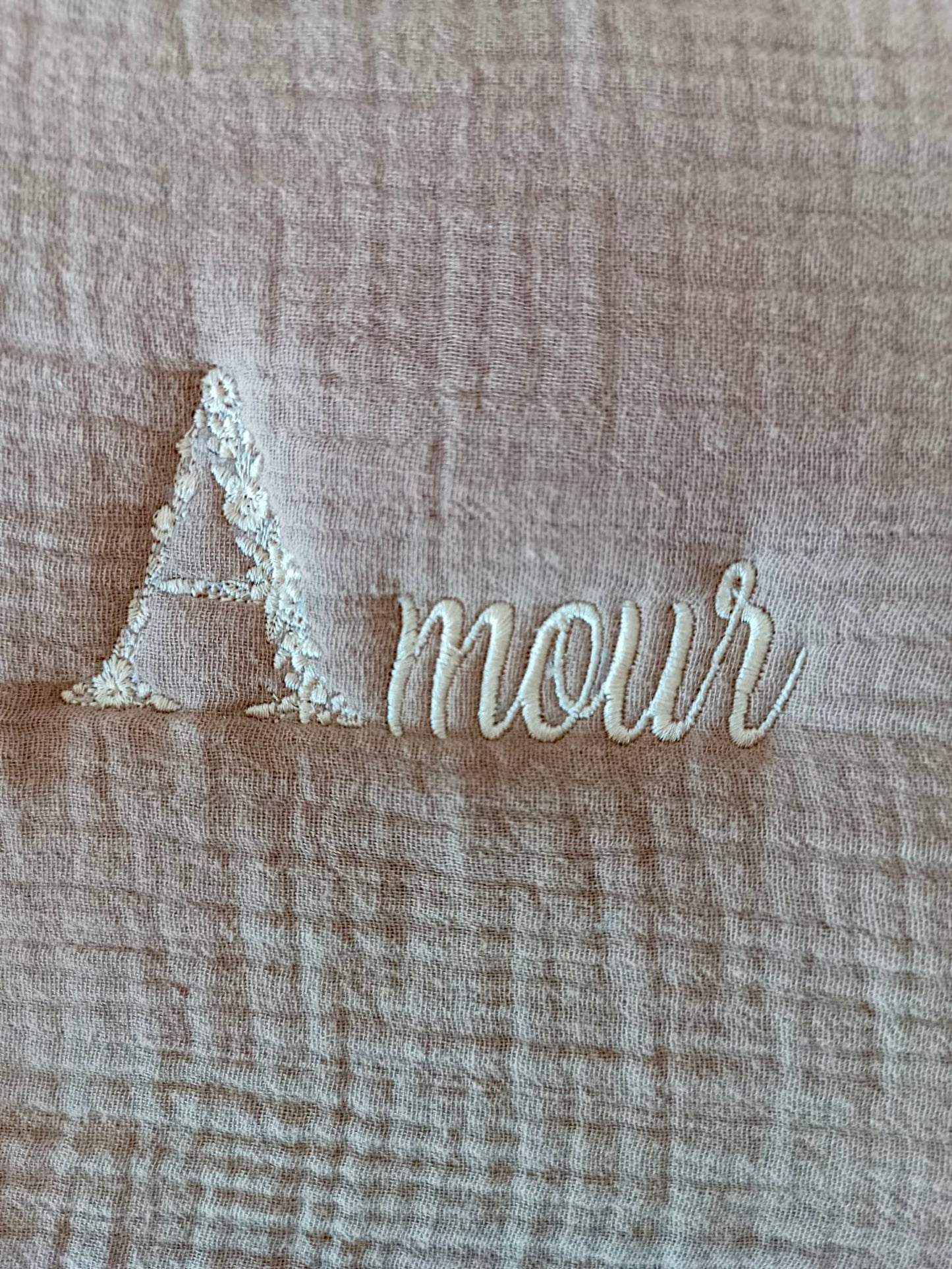 Trousse en gaze de coton marron - personnalisable -