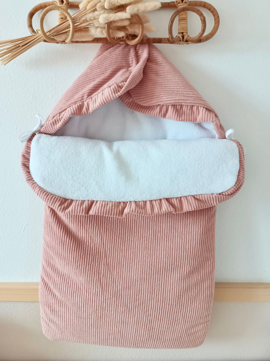 Nid d'ange en velours et polaire terracotta