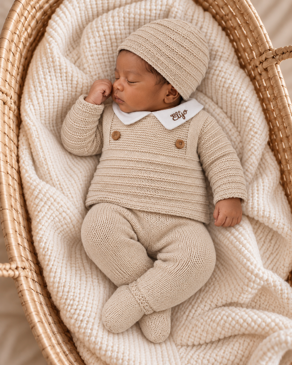 Ensemble naissance en maille personnalisé - Petit prince