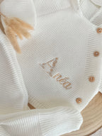 Tenue naissance blanc 0/3 mois - avec oreilles de lapin - personnalisable -