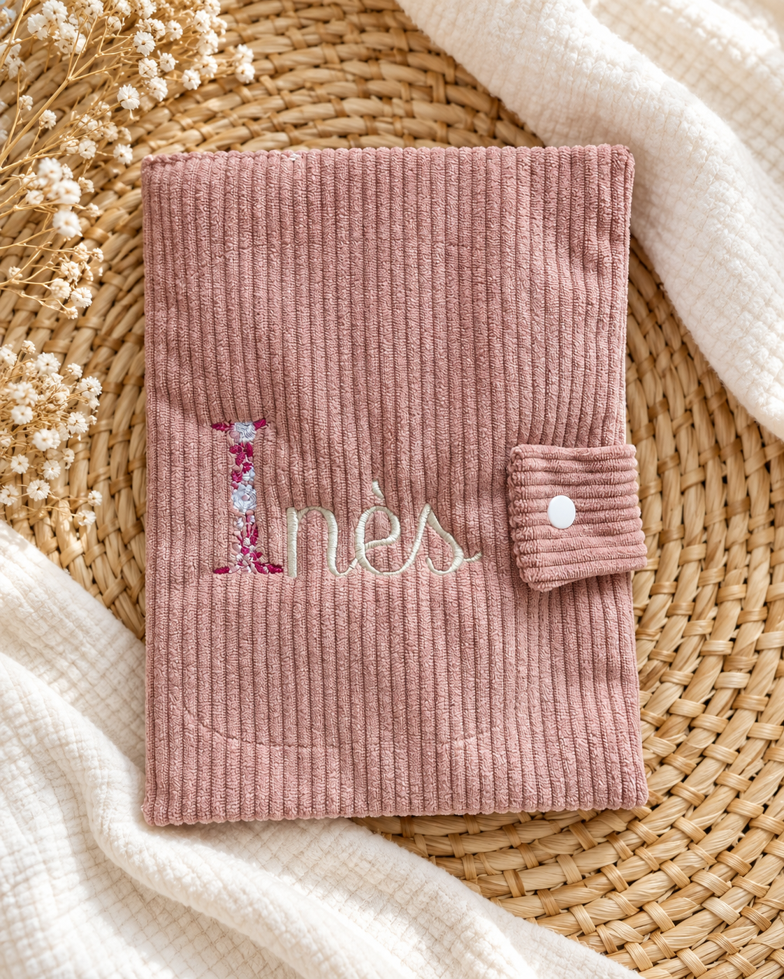 Protège carnet de santé personnalisé bébé - Collection Velours