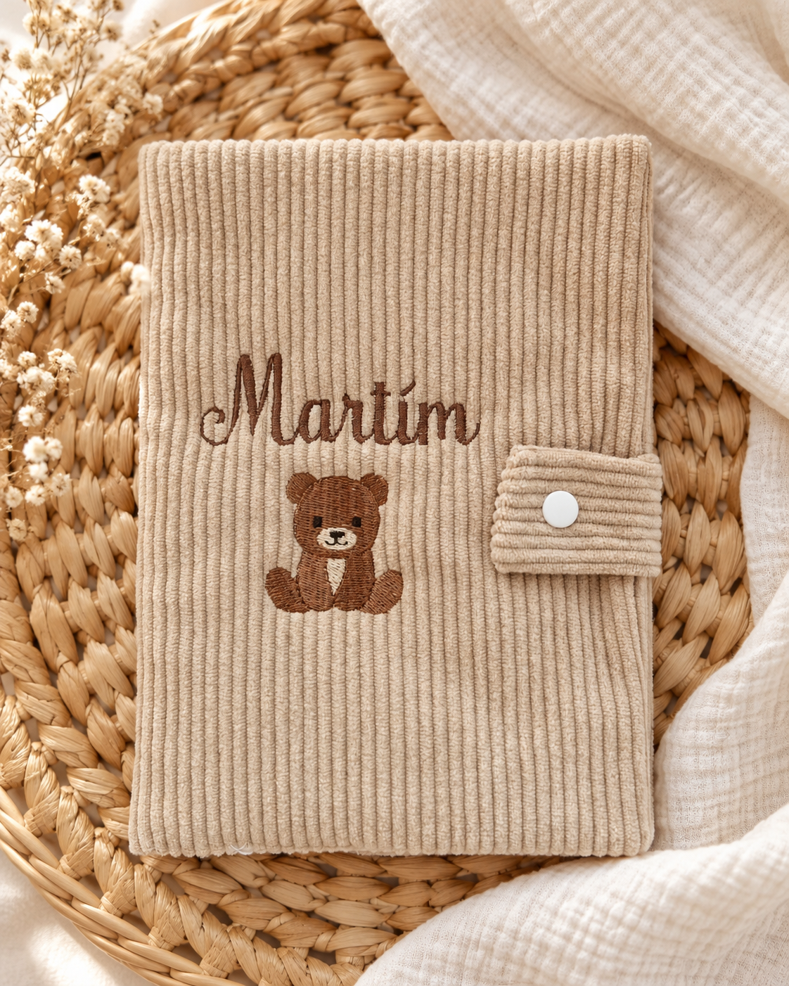 Protège carnet de santé personnalisé bébé - Collection Velours