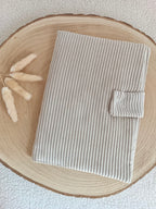 Protège carnet de santé velours beige - personnalisable -
