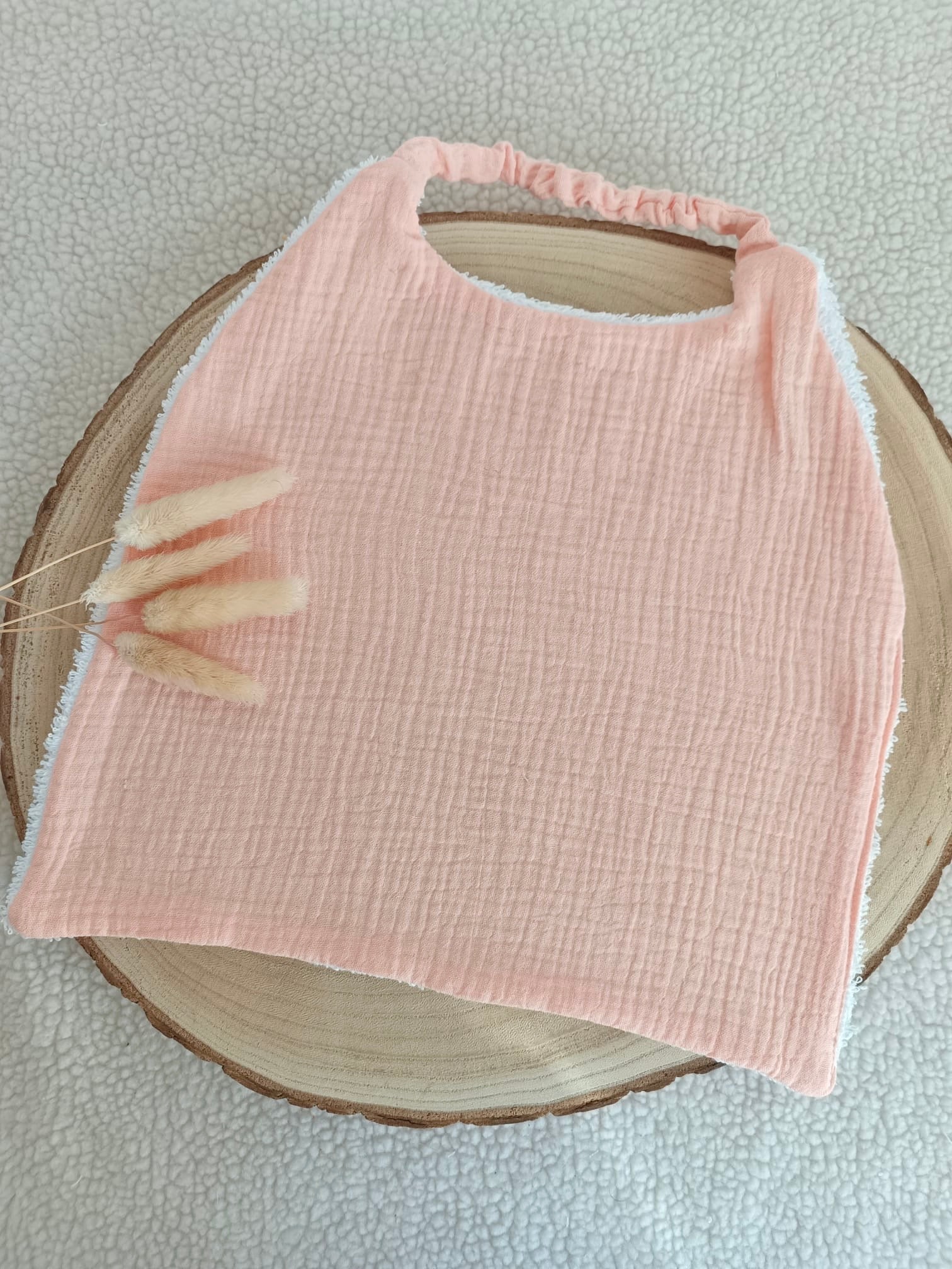 Bavoir en gaze de coton abricot