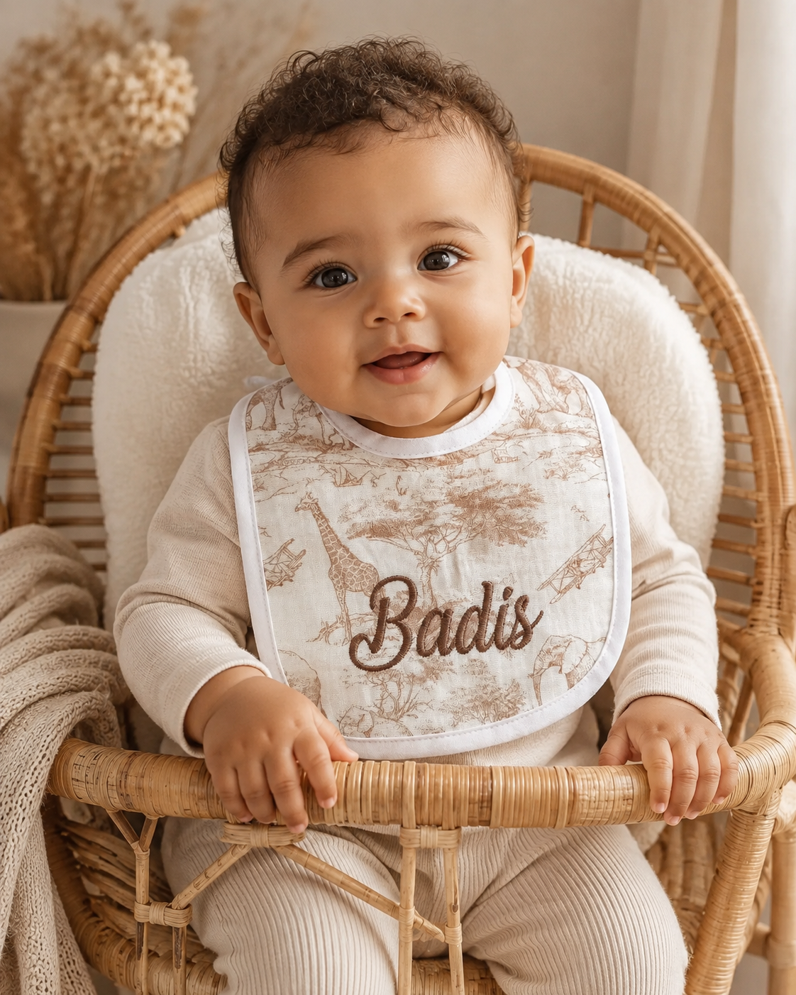 Bavoir personnalisé bébé – Collection Safari