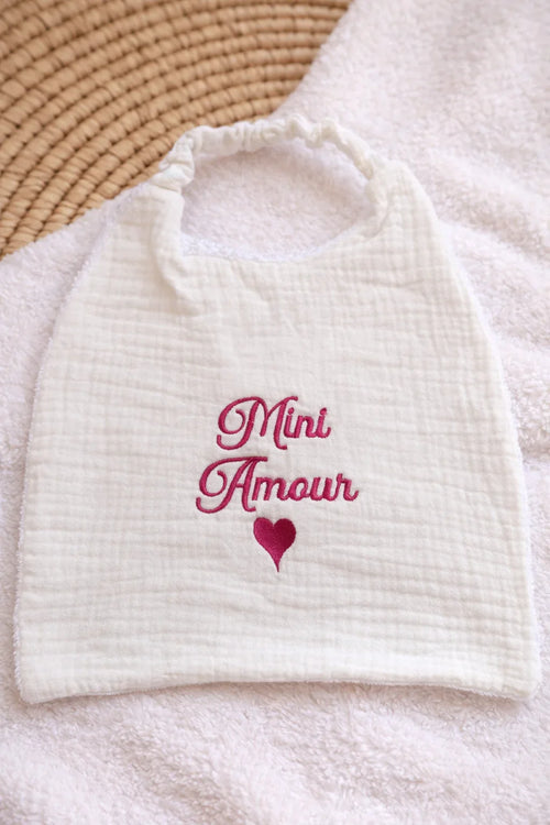 Bavoir personnalisé bébé en gaze de coton