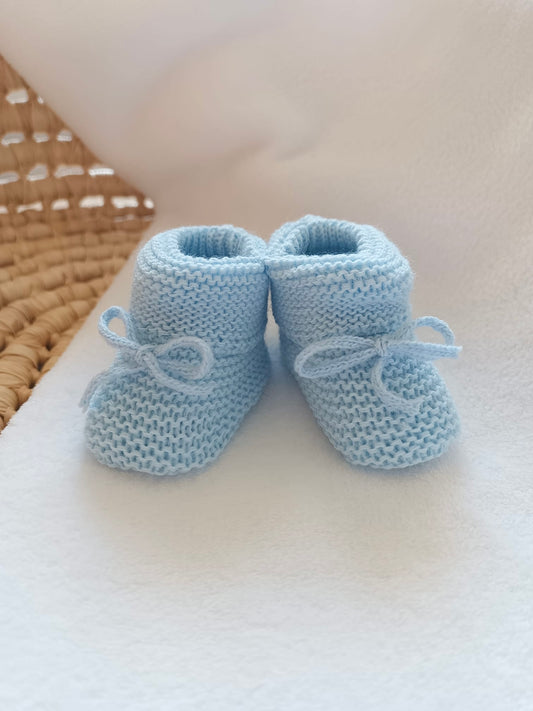 Chausson en maille bleu ciel