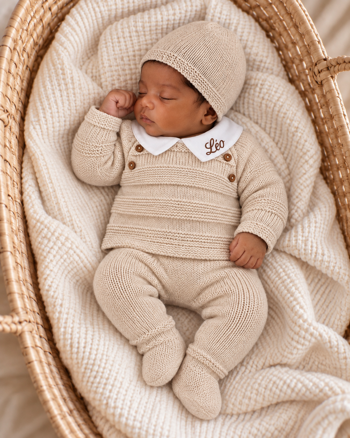 Ensemble naissance en maille personnalisé - Héritage