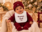 Bavoir bébé brodé – Mon premier Noël 2026