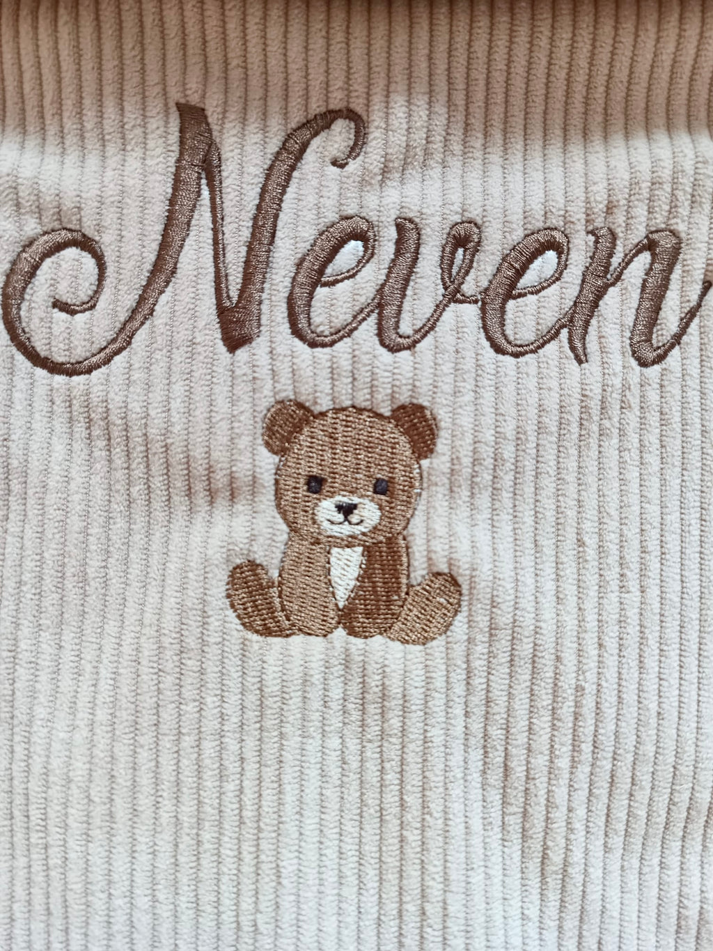 Couverture velours beige et polaire blanc - personnalisable -