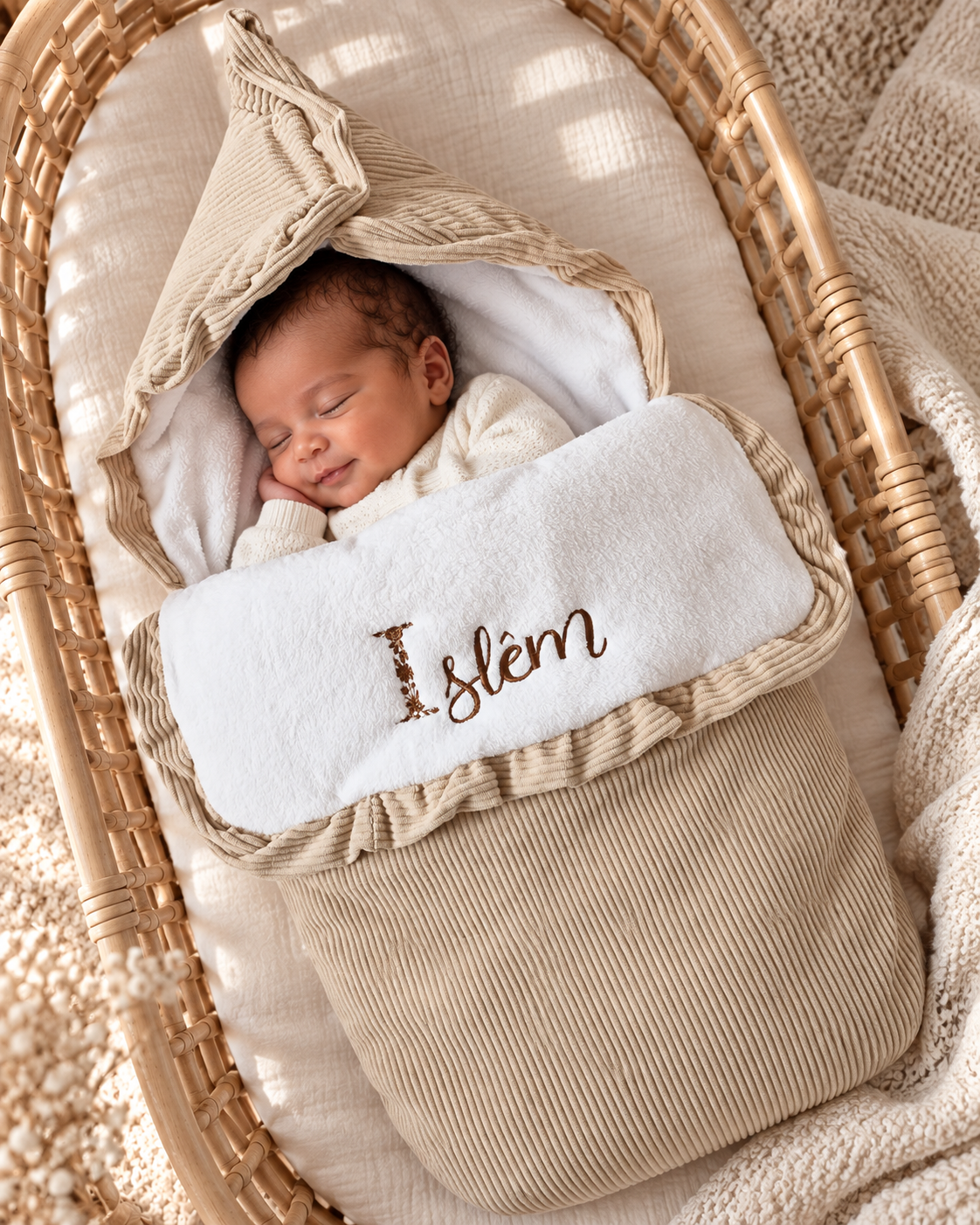 Nid d'ange bébé personnalisé velours