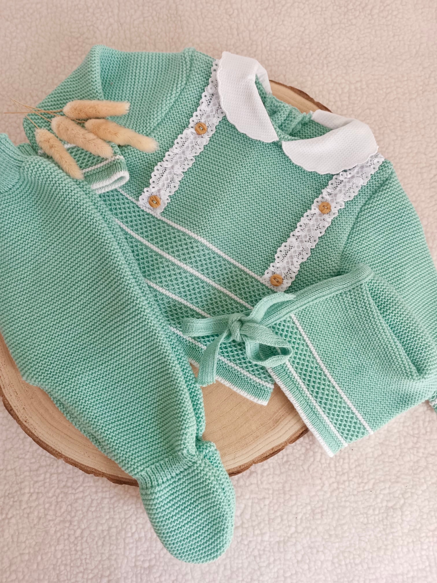 Ensemble complet vert d’eau détails - plusieurs tailles - personnalisable -