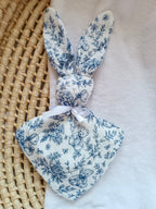 Doudou lapin bébé personnalisé en gaze de coton - Rêve d'Ourson
