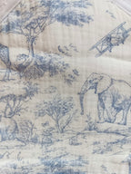 Cape de bain en gaze de coton safari bleuté- personnalisable -