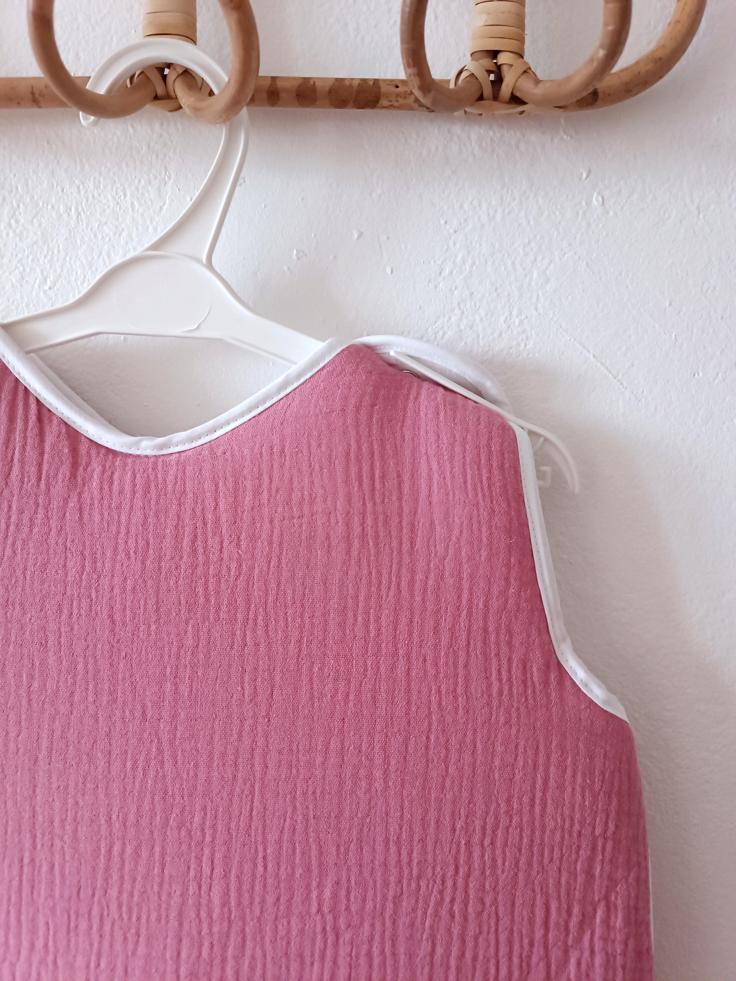 Gigoteuse molletonée en gaze de coton framboise