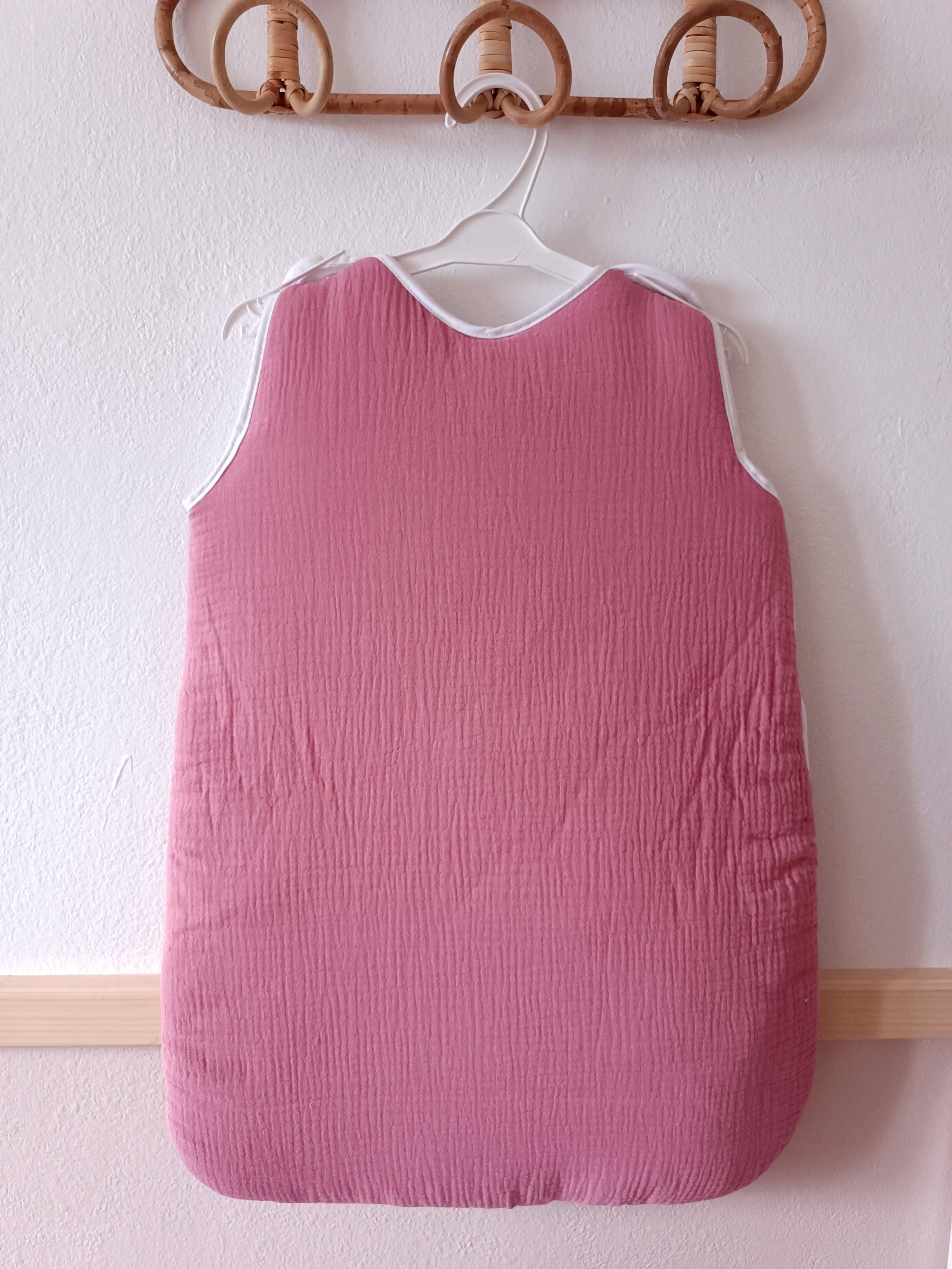 Gigoteuse molletonée en gaze de coton framboise