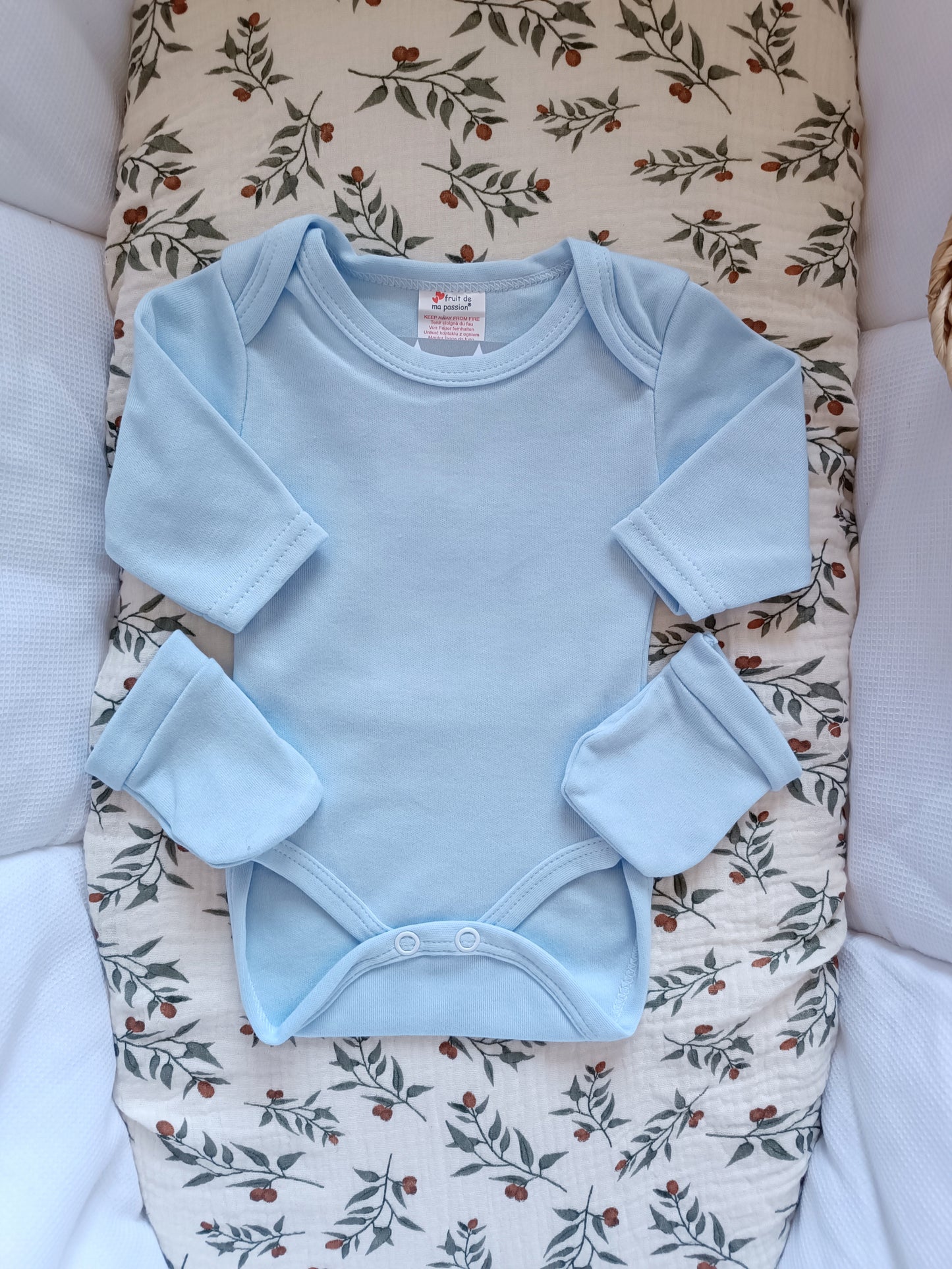 Ensemble pyjama naissance 0/3 mois 100% coton 5 pièces bleu ciel