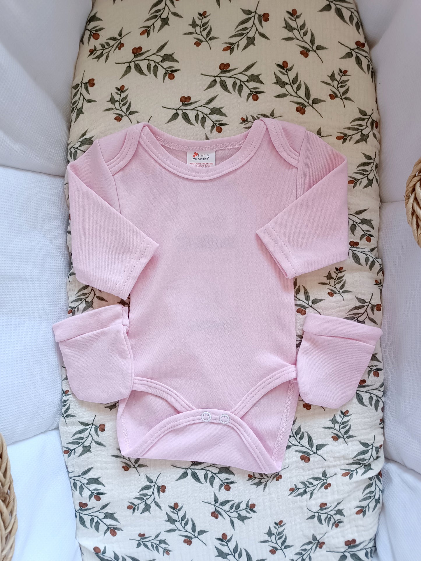 Ensemble pyjama naissance 0/3 mois 100% coton 5 pièces rose