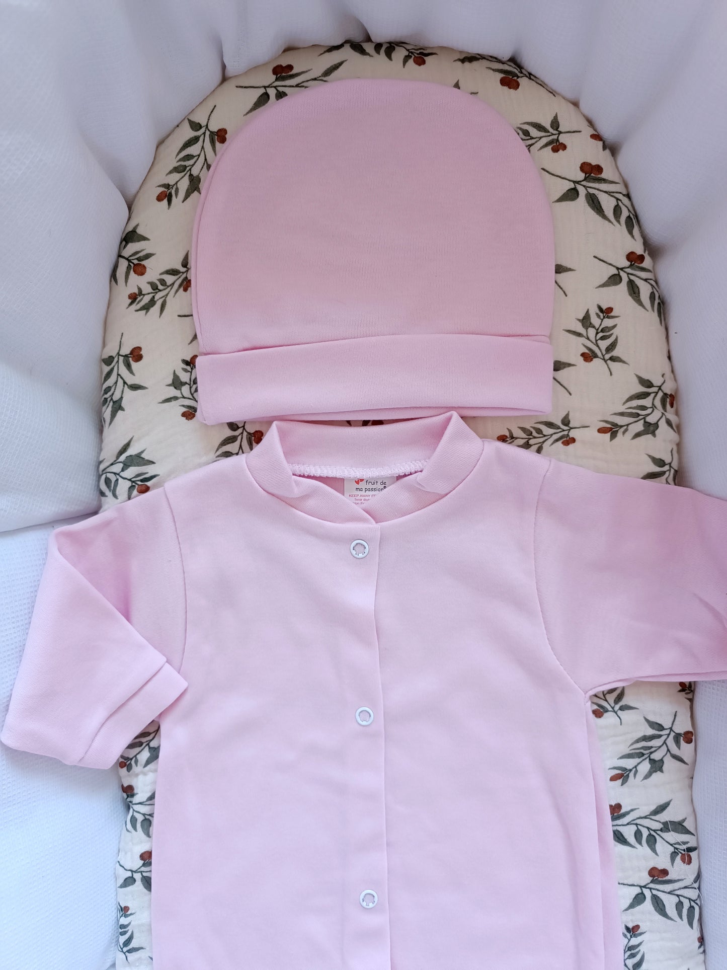 Ensemble pyjama naissance 0/3 mois 100% coton 5 pièces rose