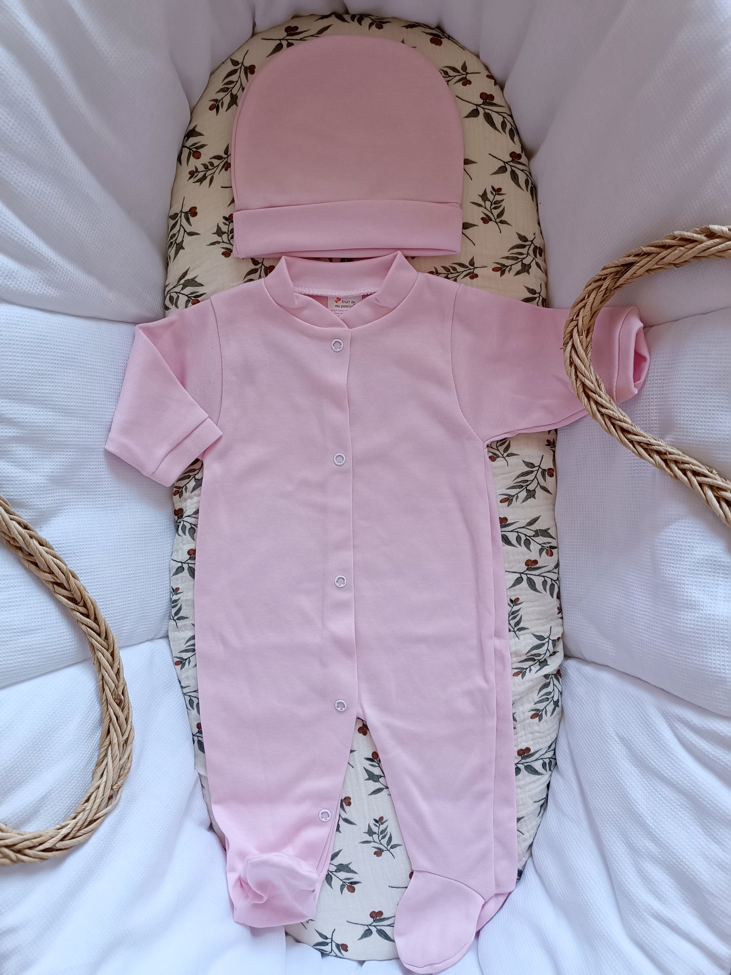 Ensemble pyjama naissance 0/3 mois 100% coton 5 pièces rose