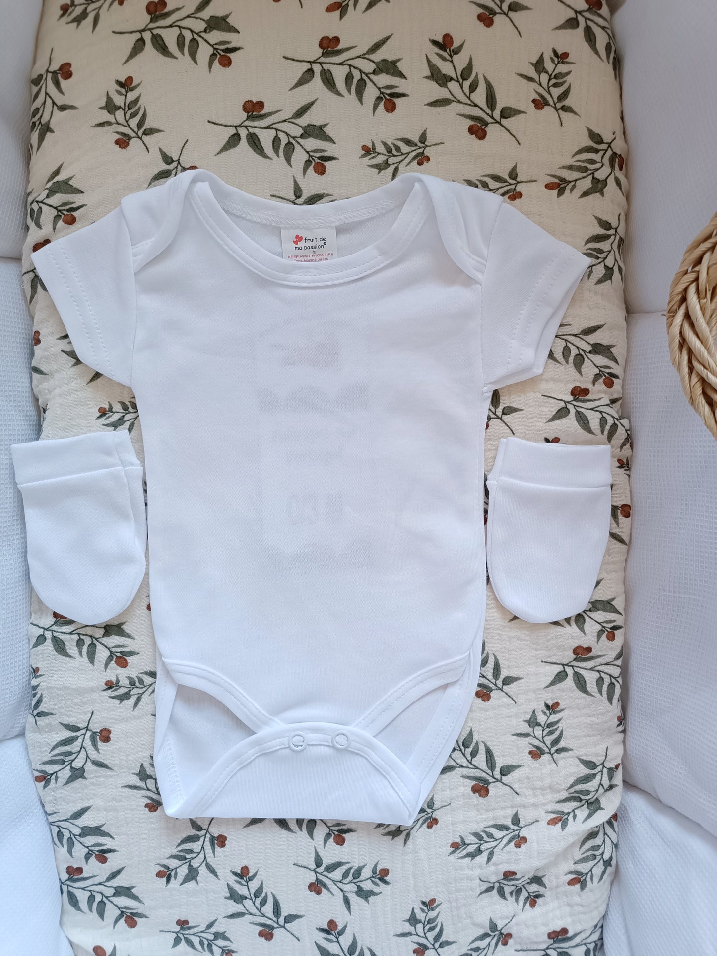 Ensemble pyjama naissance 0/3 mois 100% coton 5 pièces blanc