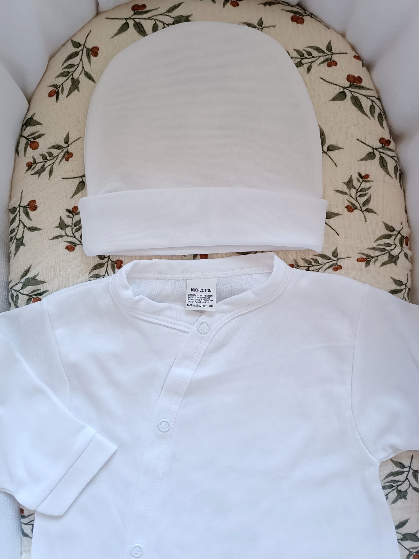 Ensemble pyjama naissance 0/3 mois 100% coton 5 pièces blanc