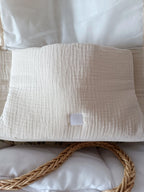 Sac à langer en gaze de coton beige - personnalisable -