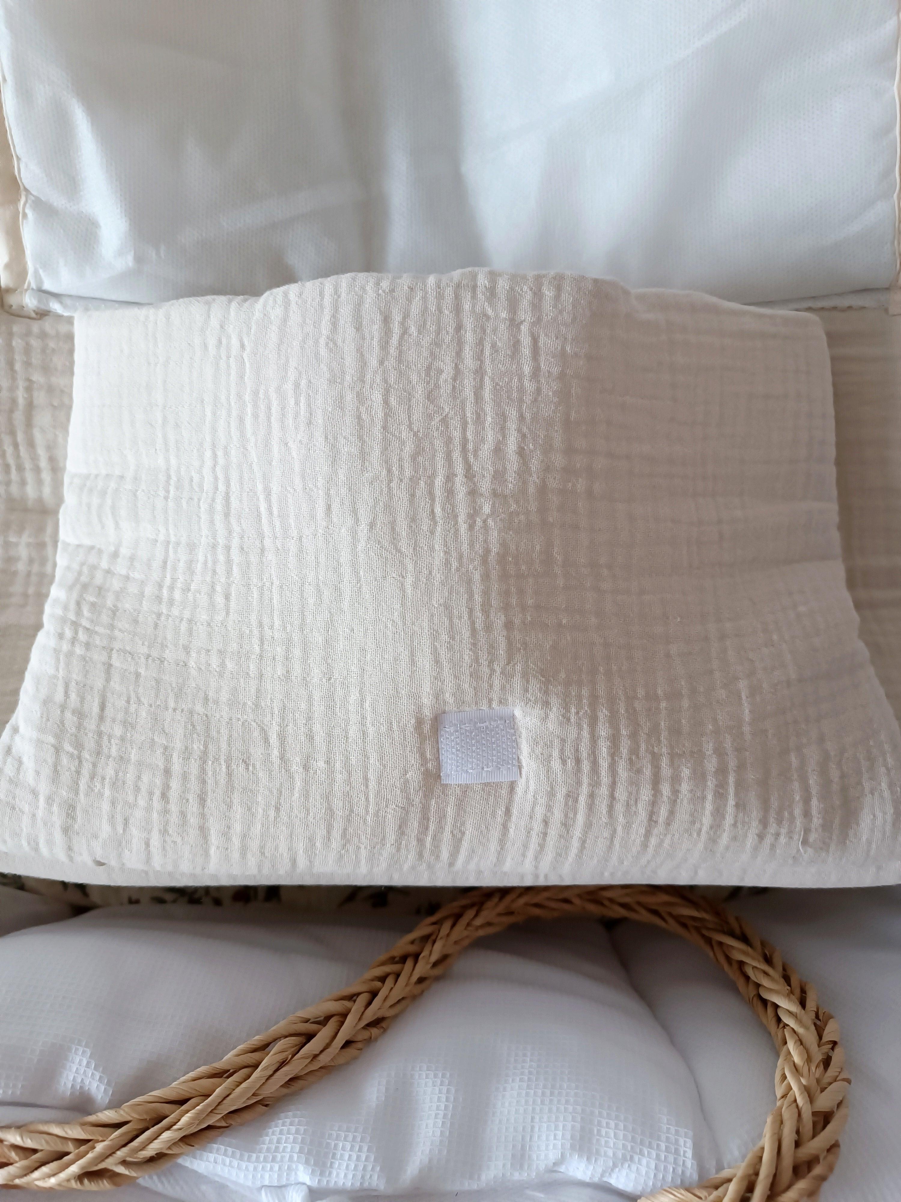 Sac à langer en gaze de coton beige - personnalisable -