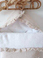 Nid d'ange en gaze de coton et polaire beige