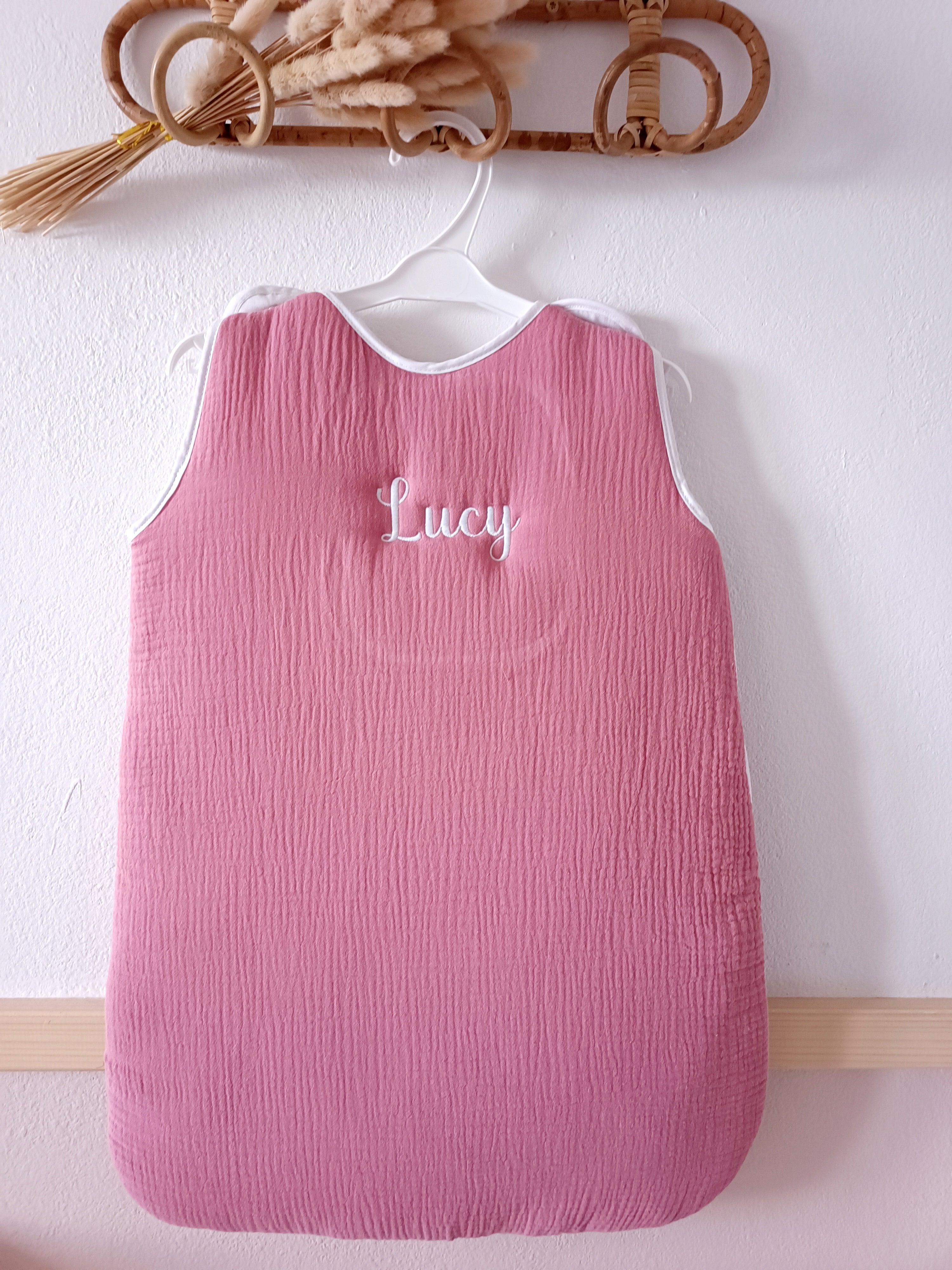 Gigoteuse molletonée en gaze de coton framboise