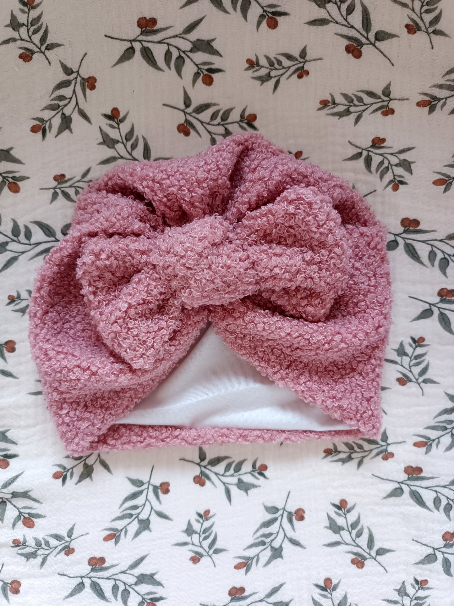 Turbans moumoutes rose/blanc/vieux rose 0/6 mois