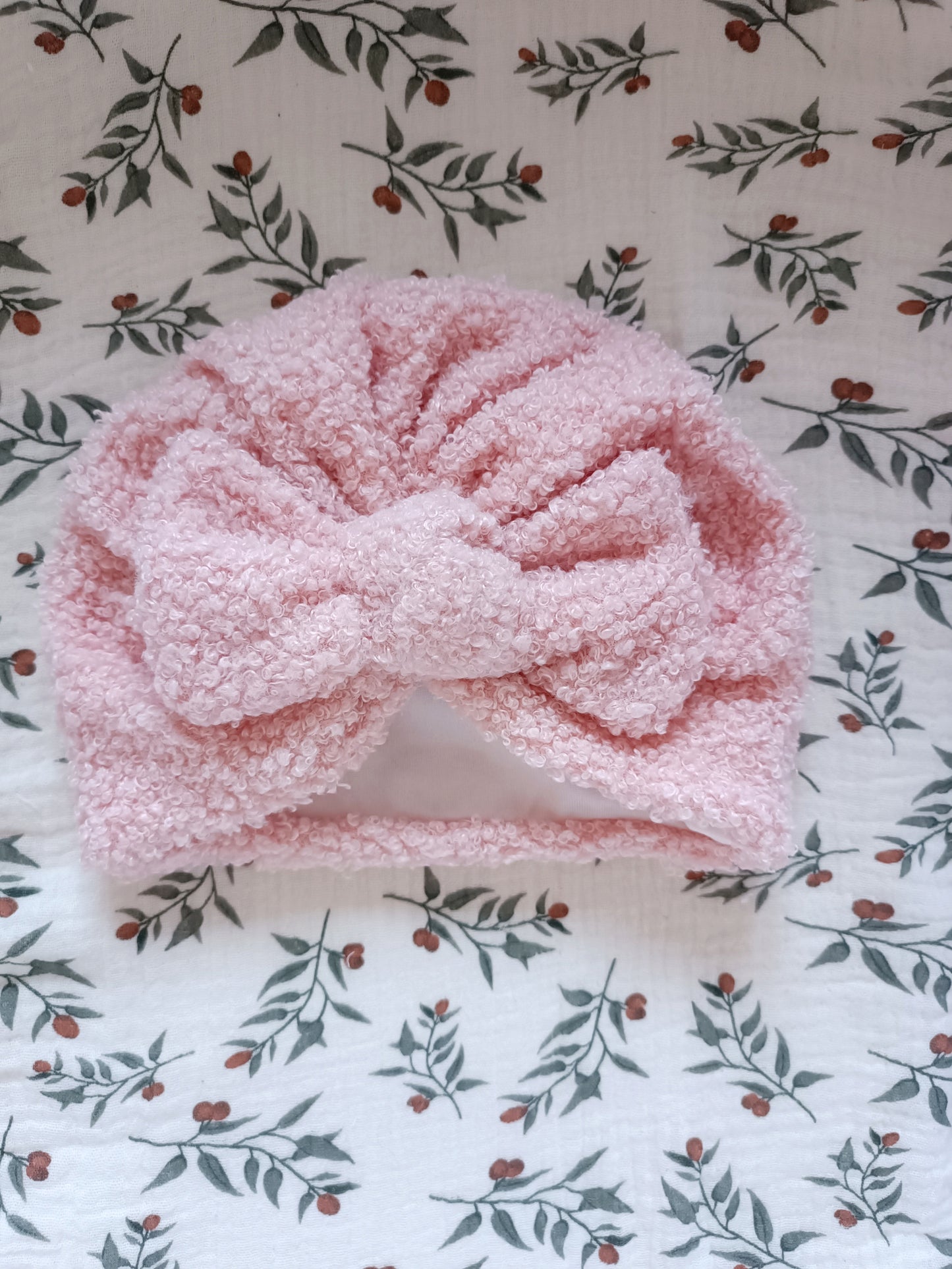 Turbans moumoutes rose/blanc/vieux rose 0/6 mois