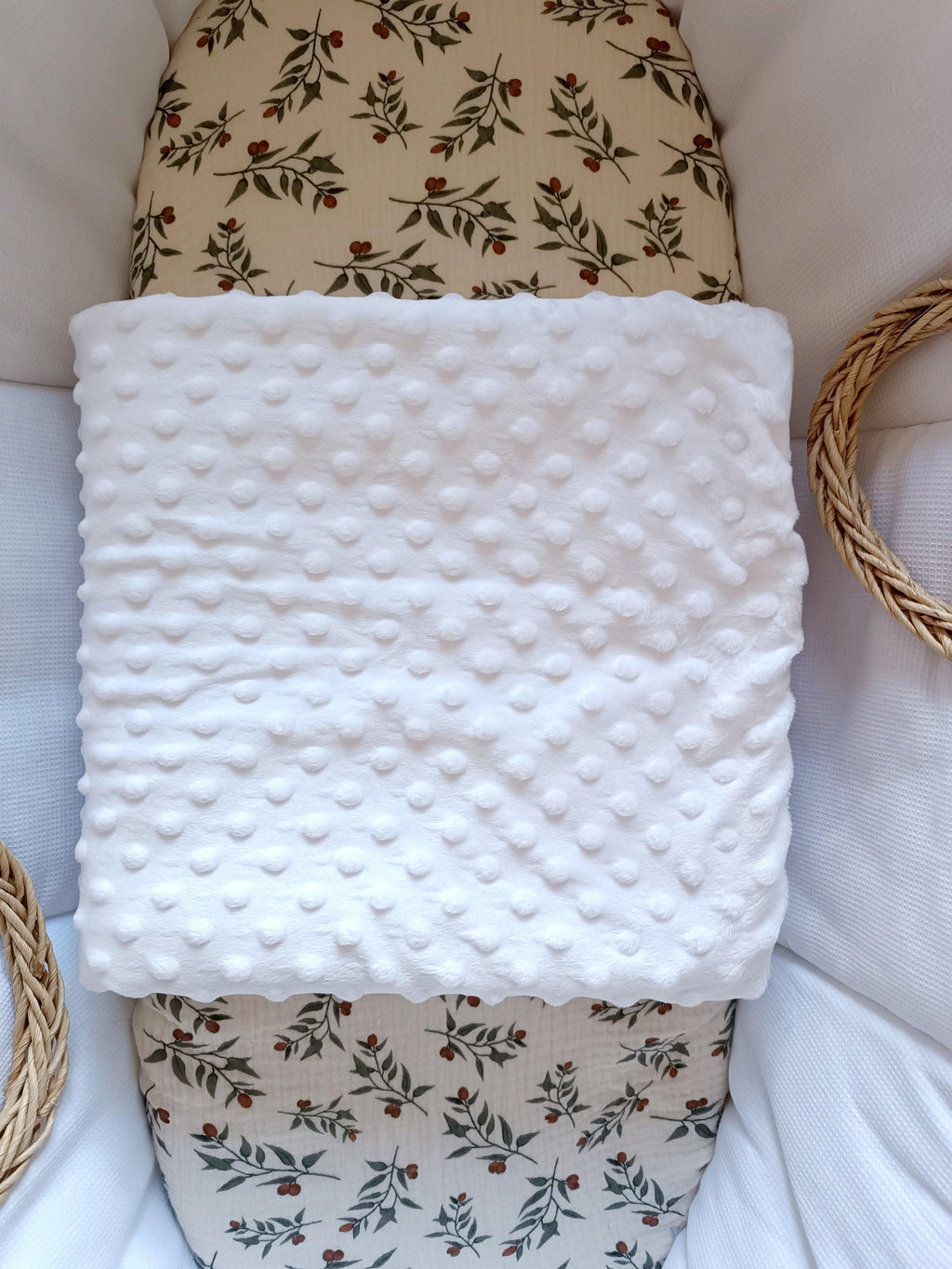 Couverture en minky blanche - personnalisable -