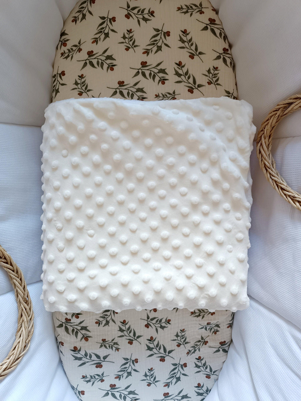Couverture en minky crème - personnalisable -