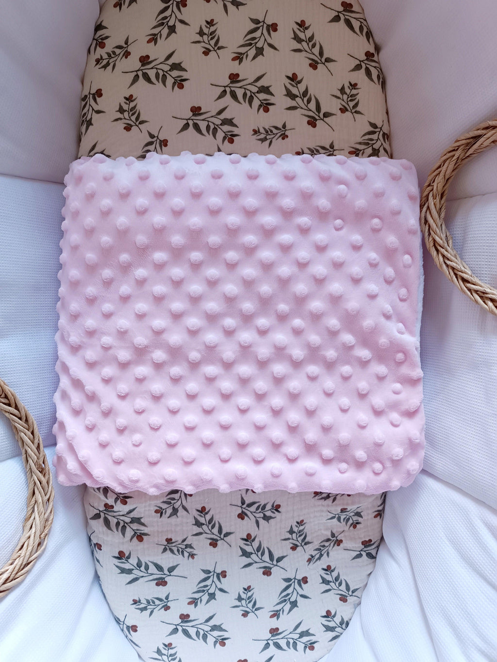 Couverture en minky rose - personnalisable -