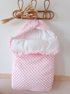 Nid d'ange en minky rose - personnalisable -