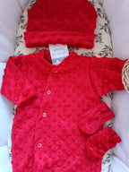 Dors bien minky rouge, 3 pièces