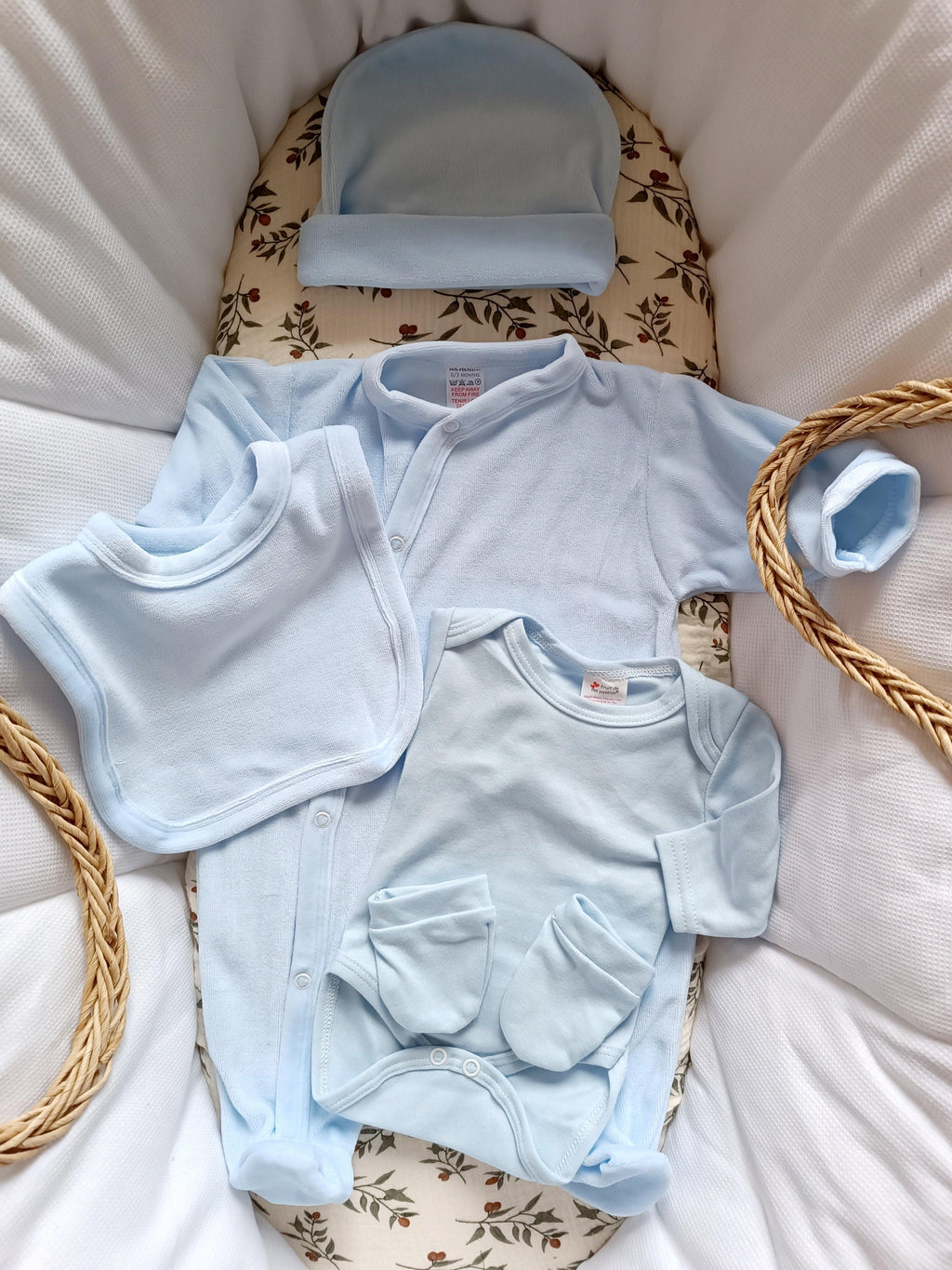 Dors bien velours bleu ciel, 5 pièces