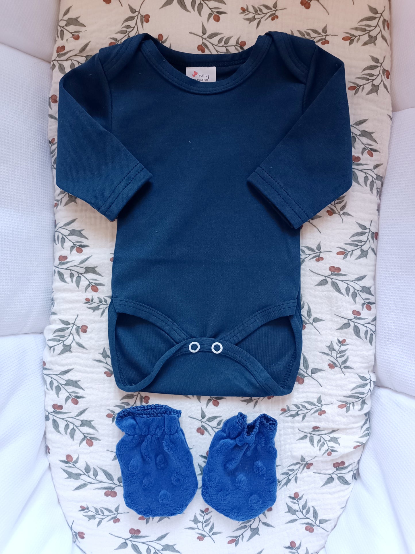 Ensemble pyjama minky naissance 0/3 mois - 5 pièces bleu marine