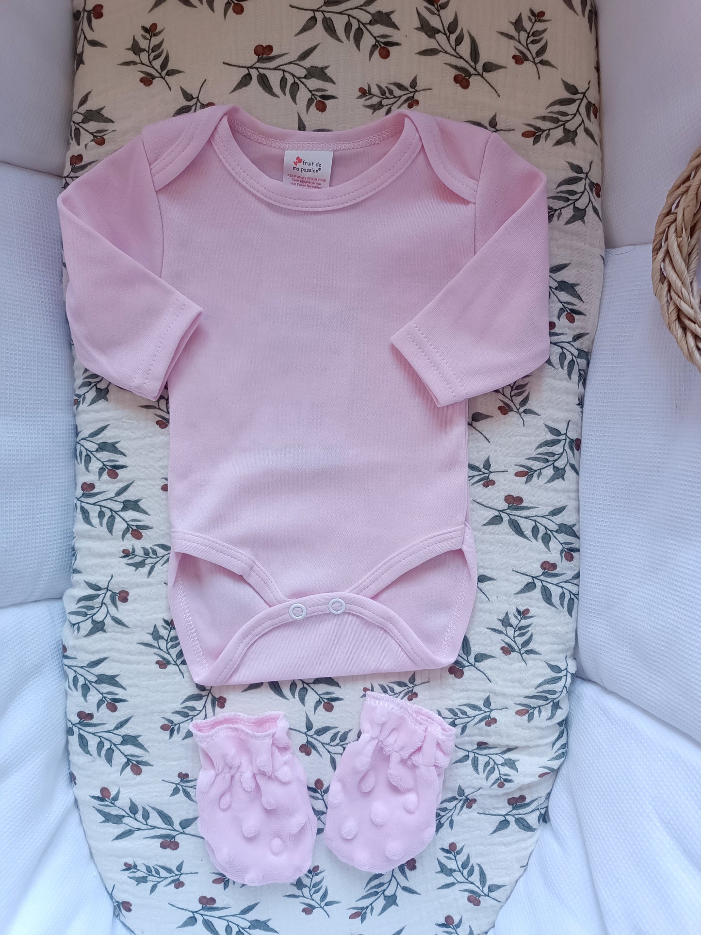 Ensemble pyjama minky naissance 0/3 mois - 5 pièces rose