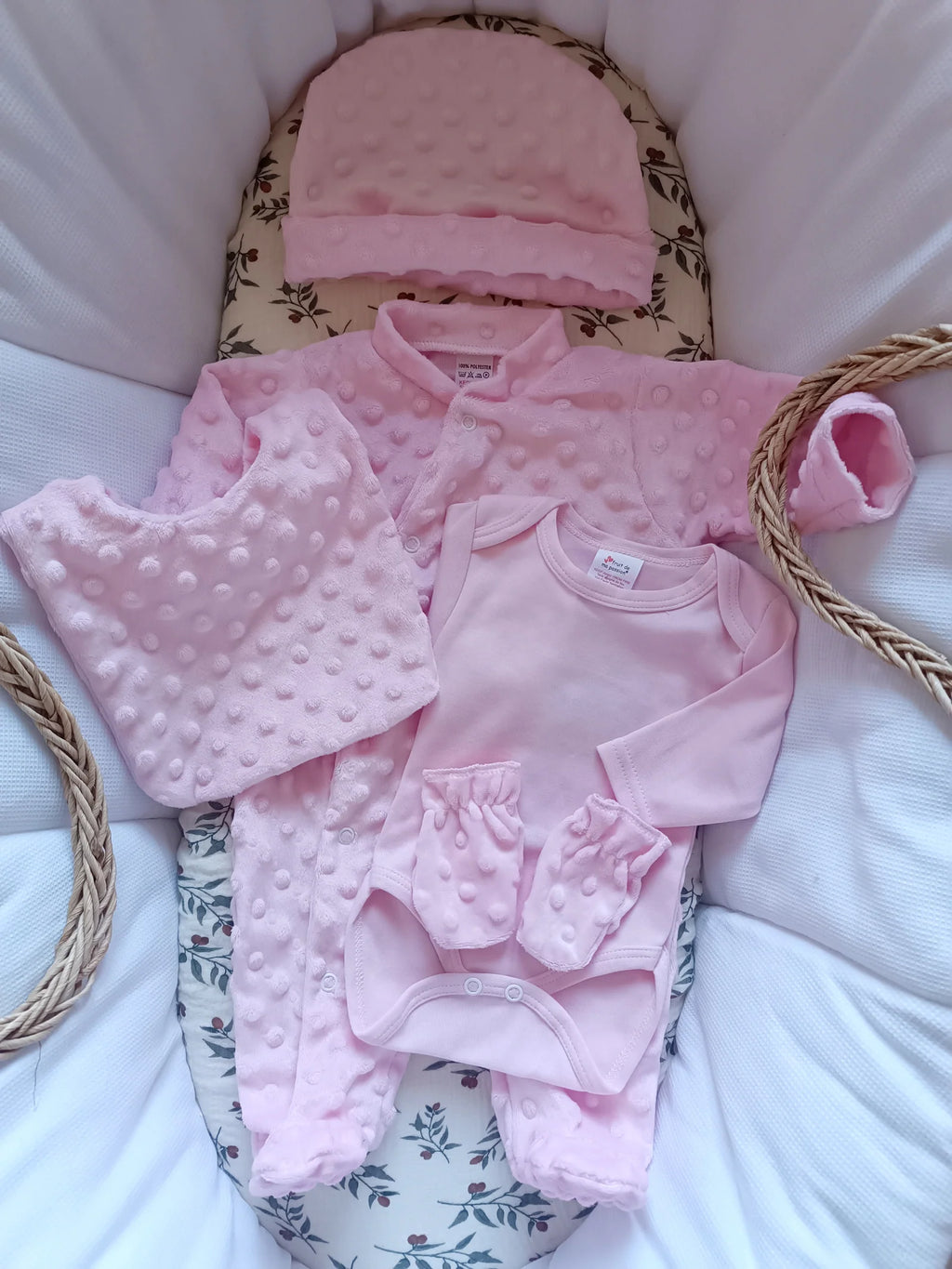Pyjama naissance personnalisé minky – ensemble 5 pièces bébé