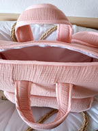 Sac à langer en gaze de coton terracota - personnalisable -