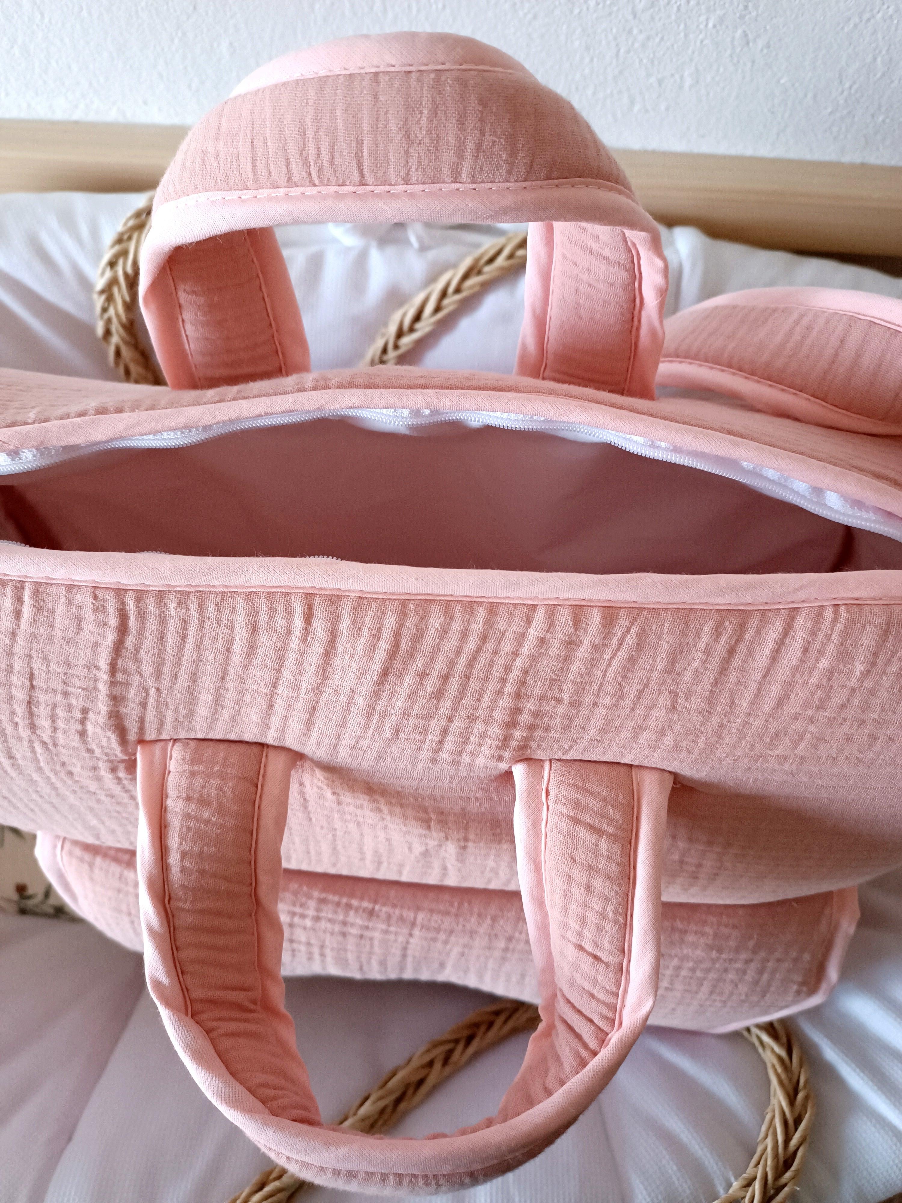 Sac à langer en gaze de coton terracota - personnalisable -