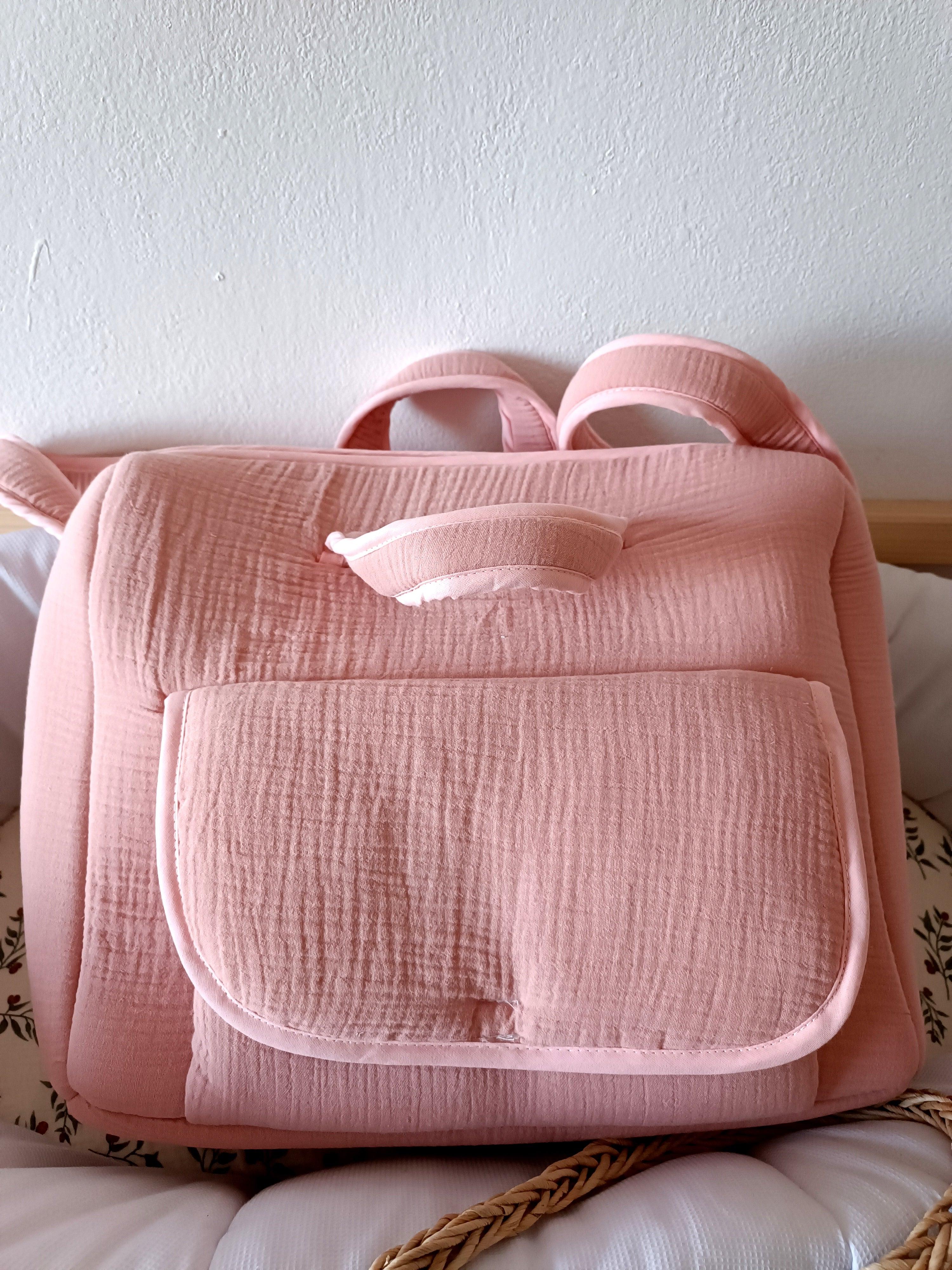 Sac à langer en gaze de coton terracota - personnalisable -