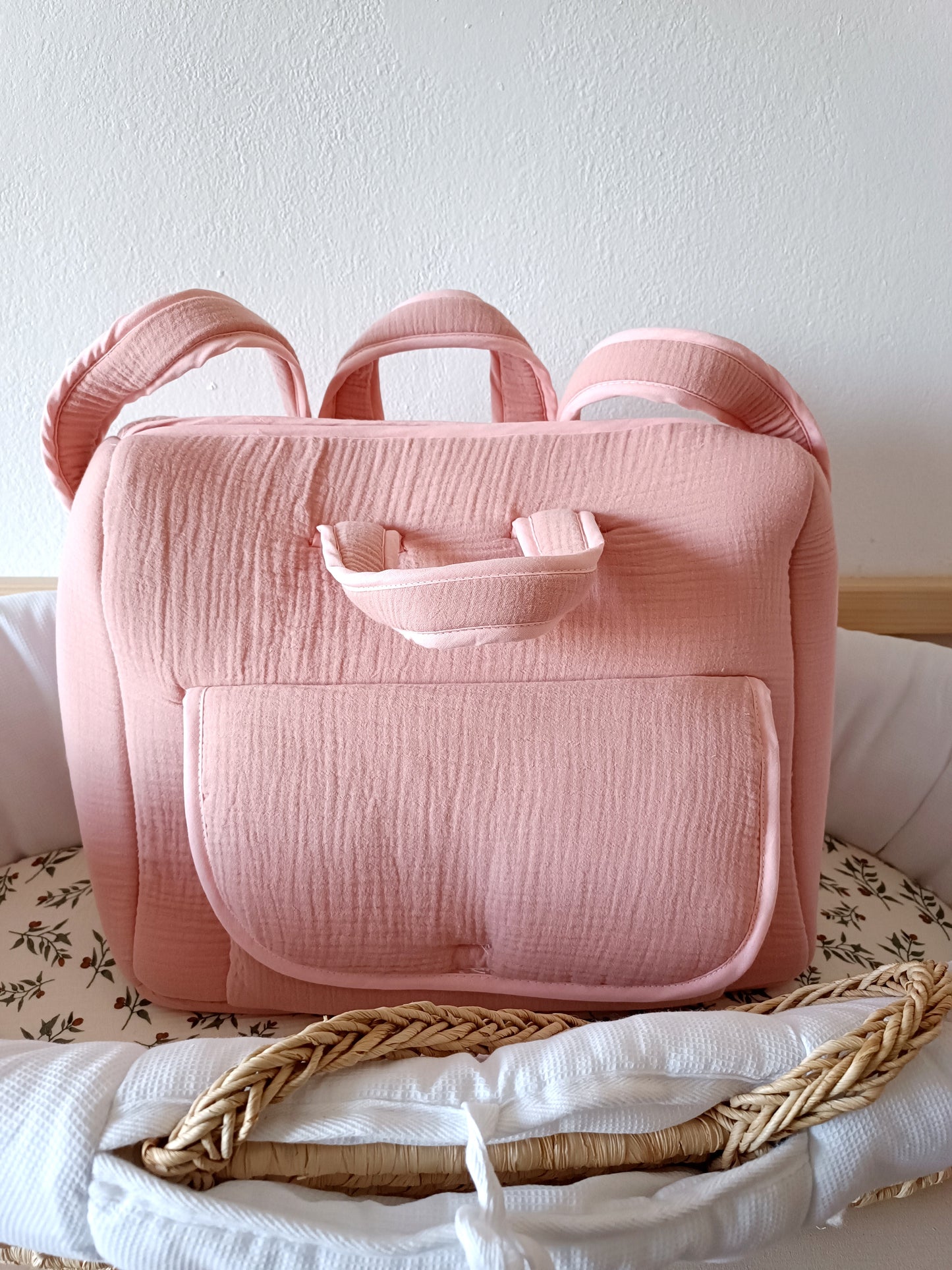 Sac à langer en gaze de coton terracota - personnalisable -