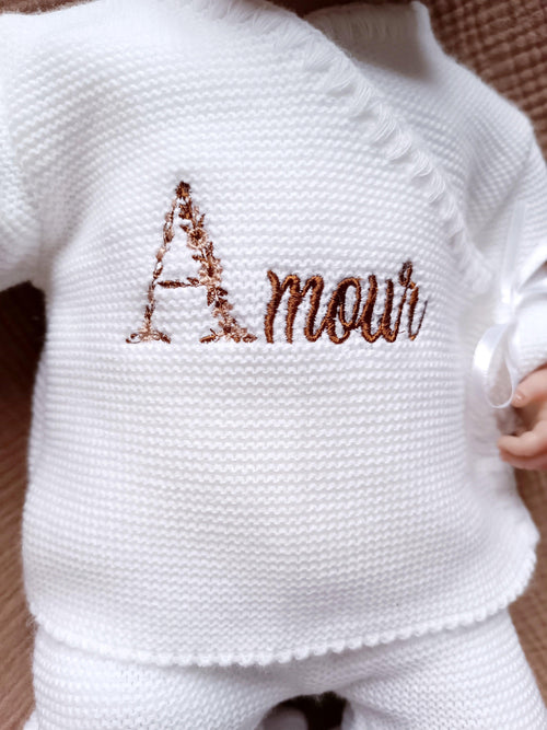 Brassières avec noeud satiné blanche - personnalisable