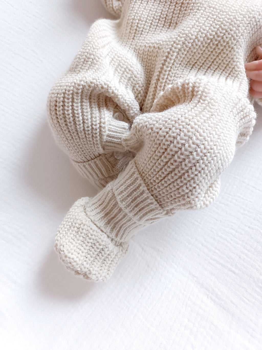 Combinaison maille beige, croisé, 0/3 mois, 3 pièces - personnalisable -