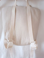 Sac à dos en gaze de coton beige avec oreilles blache - personnalisable -