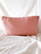 Trousse en gaze de coton terracotta - personnalisable -